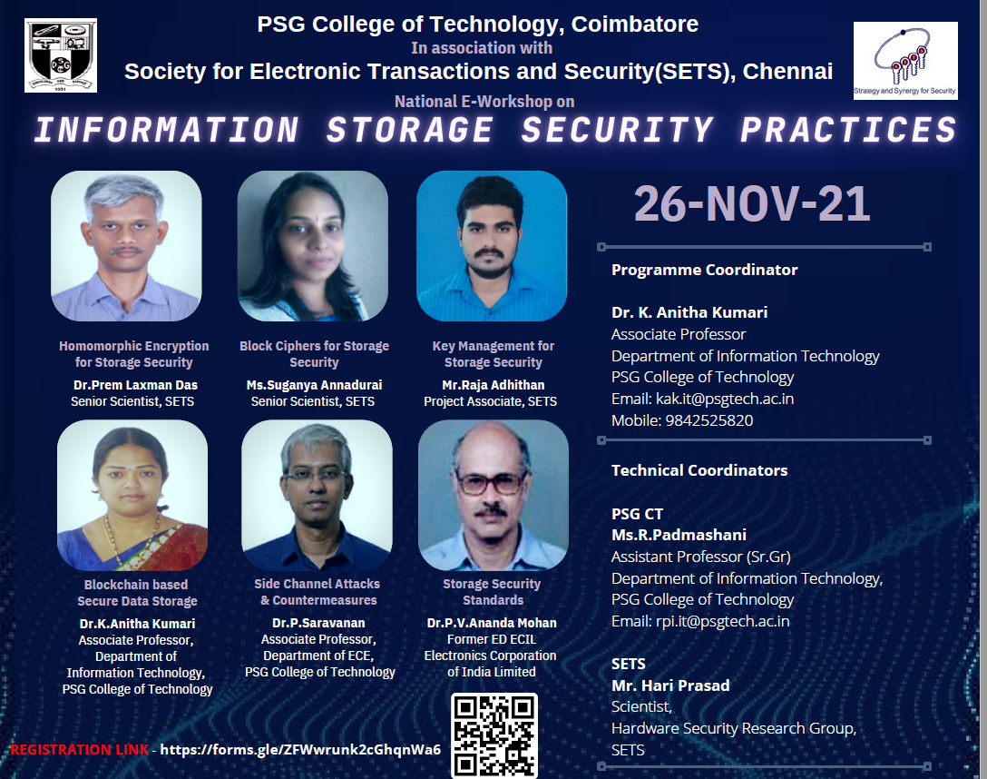 One day National workshop on Information Storage Security Practices 2021